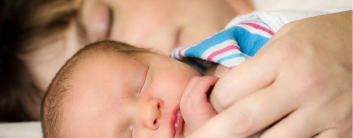 Mom and baby sleeping